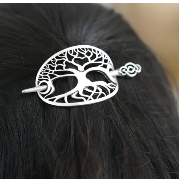 NWT Celtic Knots & Tree of Life Antiqued Silver Tone Barrettes! $8 each or 2/$13 - Picture 6 of 7